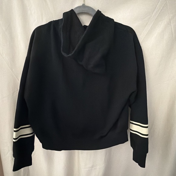 Victoria's Secret PINK Hoodie Womens M Black Full Zip Logo Pocket - Picture 4 of 8